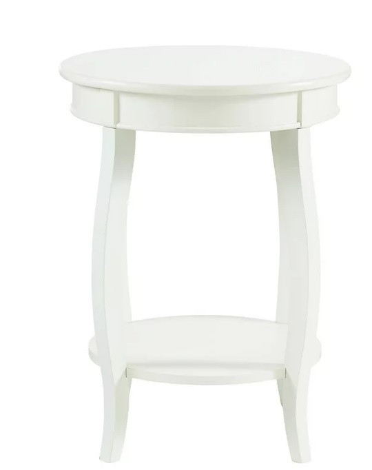 Powell Round Indoor Accent Side Table with Shelf, 24" Tall,White dans Autres tables  à Ville de Toronto - Image 2