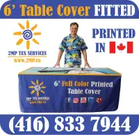 Printed FITTED Table Cover Trade Show Event Full Color Dye-Sub