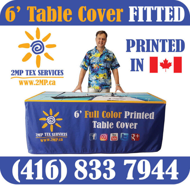Printed FITTED Table Cover Trade Show Event Full Color Dye-Sub in Other Business & Industrial in City of Toronto - Image 2