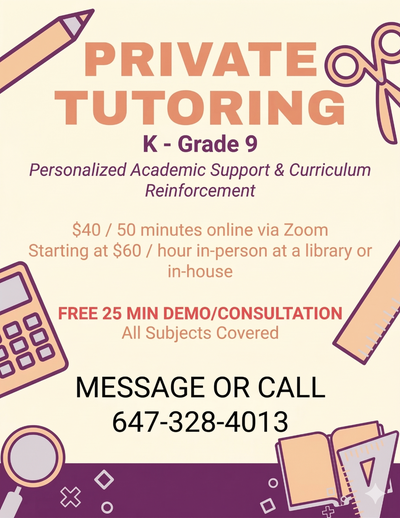  PRIVATE TUTORING | K–Grade 9 , View more