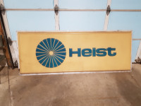 C H Heist sign, blow mold with embossed letters