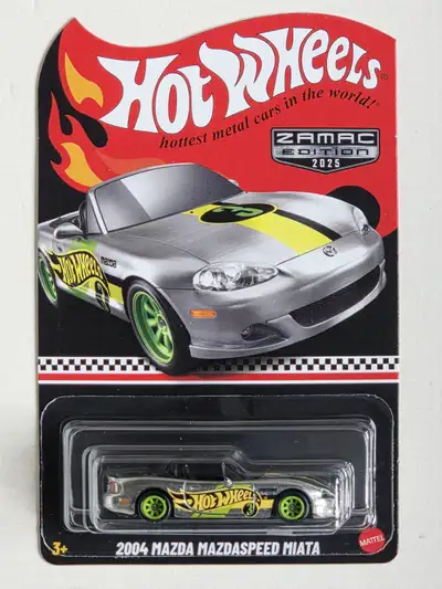 I have a sealed Hot Wheels 2004 Mazda Mazdaspeed Miata from the 2025 Collector ZAMAC Edition to trad...