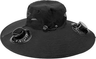 Solar Fan Hat for Men, Outdoor Wide Brim Sun Hat with Data Cable, View more
