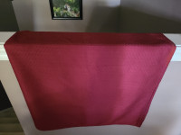Tablecloth,  burgundy, measures 48 x 66"