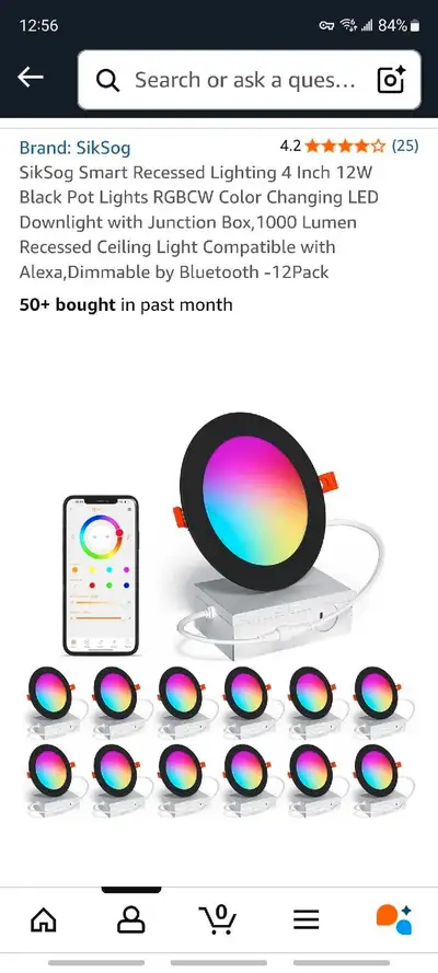 12 pk 4" Smart led recessed lights, View more