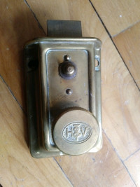 VINTAGE H&V BRASS DOOR LATCH