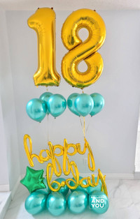 Birthday Helium Balloons with Numbers