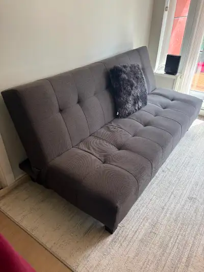 Modern Grey Sofa Bed / Futon (Converts to Twin Bed), View more