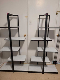 Matching set of two metal shelving rack