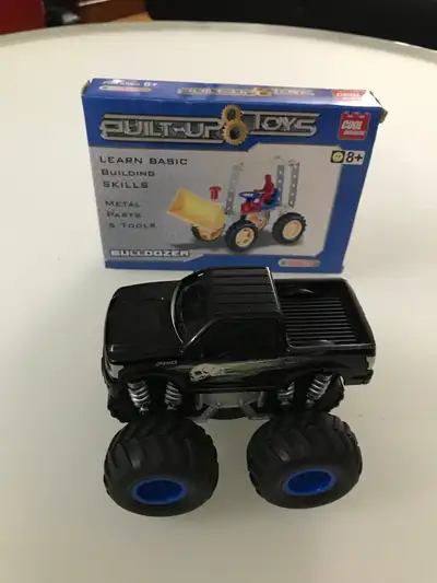 New in box, “Bulldozer” (metal/plastic parts and tools) by ‘Built-Up Toys (Cool Builders)’; learn ba...
