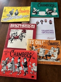 A Collection of Six  Vintage Political Editorial Cartoon Books