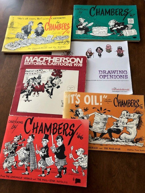 A Collection of Six  Vintage Political Editorial Cartoon Books in Fiction in City of Halifax
