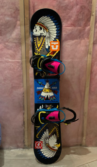 Gnu snowboard 151cm, Union medium size bindings 