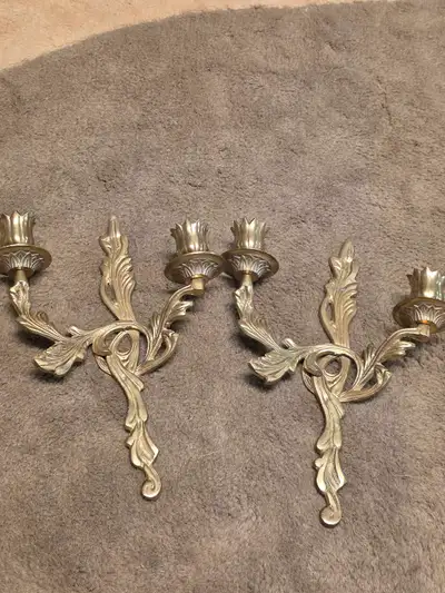 BRASS SCONCE. BRASS CANDLE HOLDER., View more
