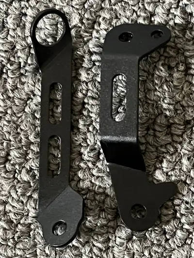 NEW Aluminum Front Brake and Clutch Master Reservoir Bracket set in Satin Black Fits OEM Brembo Fron...