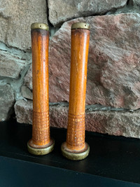 vintage wood spool candlestick holders (pair)