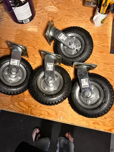 8 inch swivel pneumatic casters (set of 4), View more