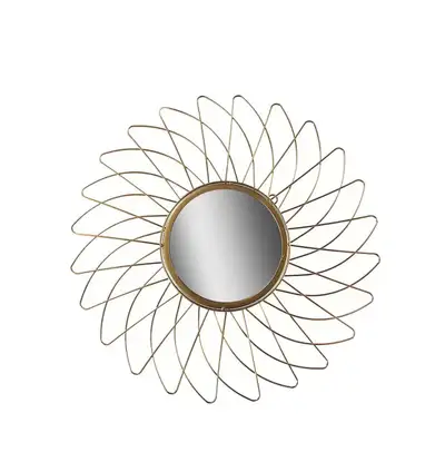 Sunburst Gold Metal Wall Mirror, View more
