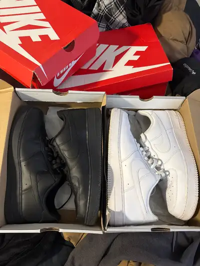 White Air Force 1s and Black Air Force 1s. Package deal for 250, View more