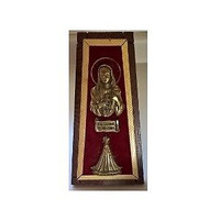 Vintage Peltro Cesellato A Mano Religious Pewter Virgin Mary