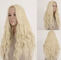 NEW Light blonde long wavy hair fashion wig