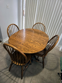 Oak Dining Table and four chairs