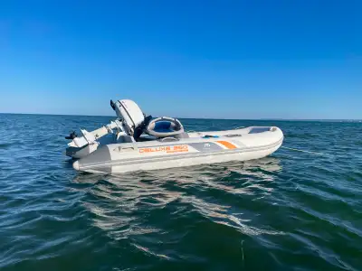 Selling my Aqua Marina Deluxe U-Type Yacht 3.5m inflatable boat with DWF air deck. Model shown in th...