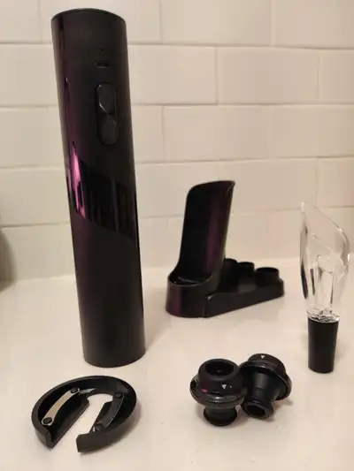 Brand new electric wine bottle opener set including vacuum pump, charging station, wine aerator/pour...