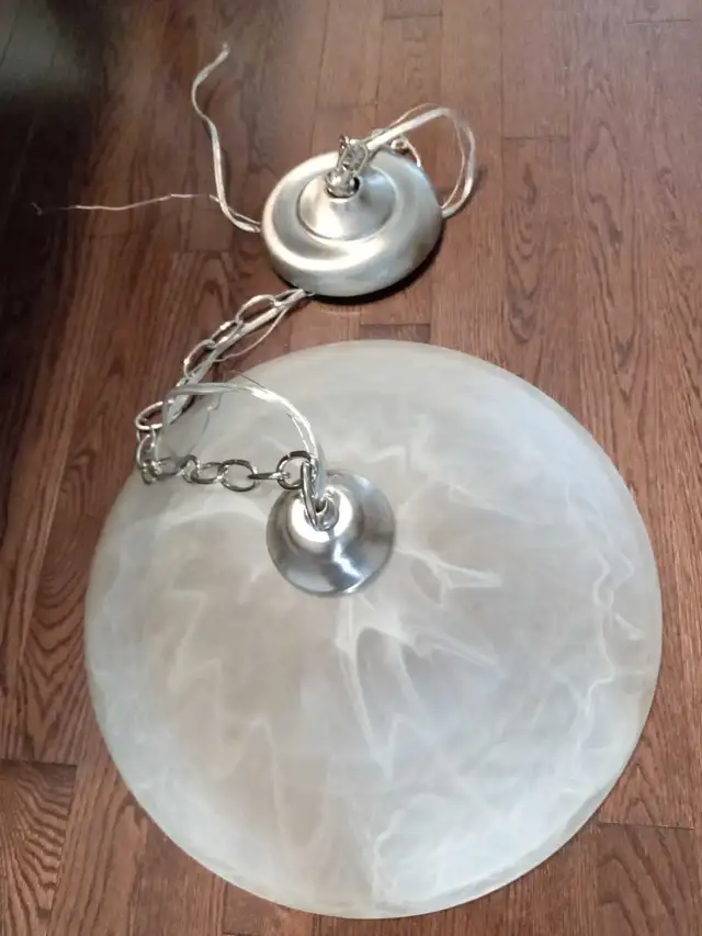 Modern Ceiling  Satin Glass Light Fixture 7,5 " tall x 16in  in Indoor Lighting & Fans in Ottawa - Image 10