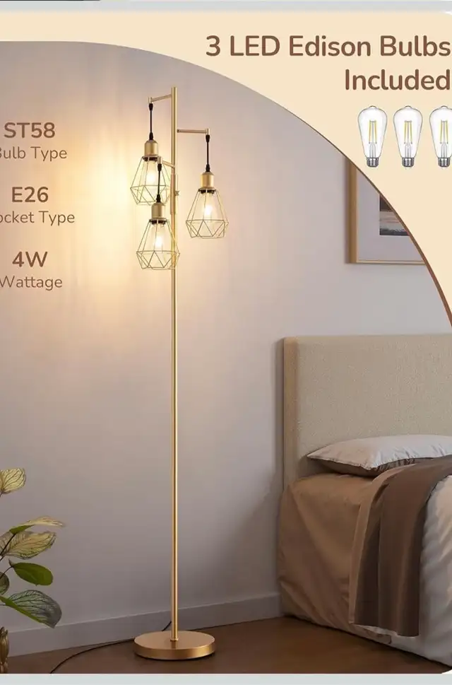 EDISHINE Farmhouse Floor Lamp in Indoor Lighting & Fans in Oshawa / Durham Region - Image 7