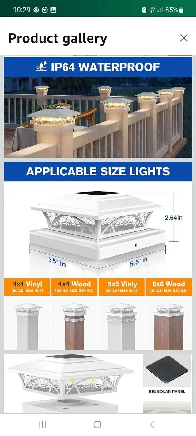 APONUO Solar Post Lights 12 pack brand new in box  in Outdoor Lighting in London - Image 5