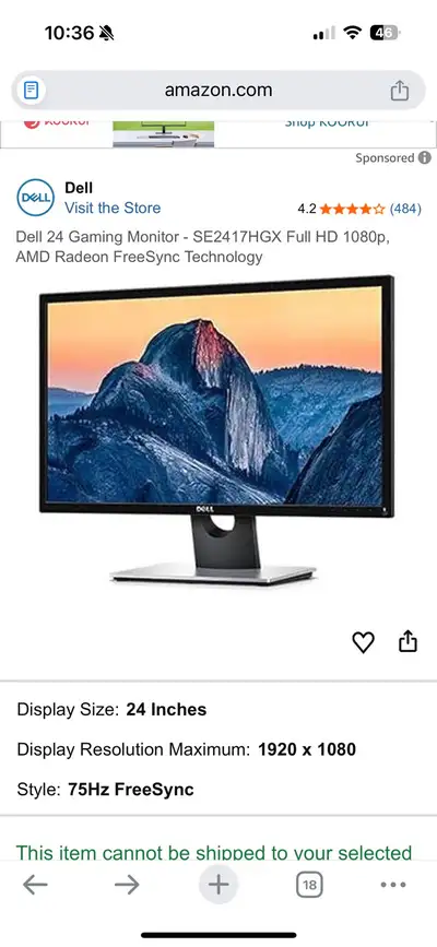 2x Dell 24 Gaming Monitors – SE2417HGX, View more