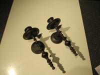 Set of 2 vintage brass wall candle holders.