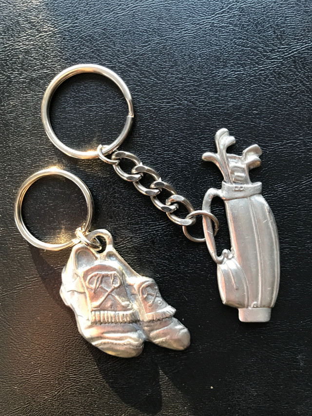 NS Seagull Pewter Golf Bag/Clubs & Pewter Golf Shoes Key Chains in Golf in Bedford