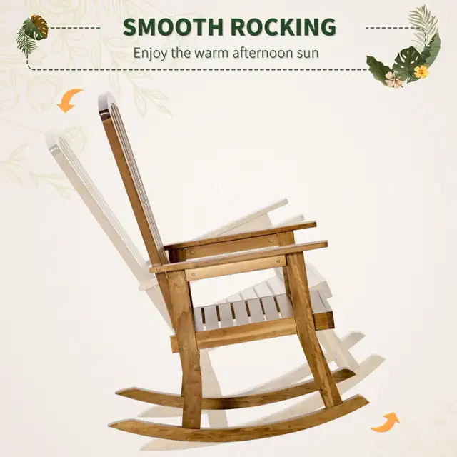 Wooden Rocking Chair, Traditional Porch Rocker, Fade-Resistant in Patio & Garden Furniture in Markham / York Region - Image 4