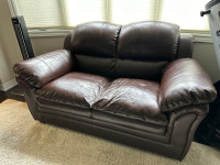Leather couch & love seat