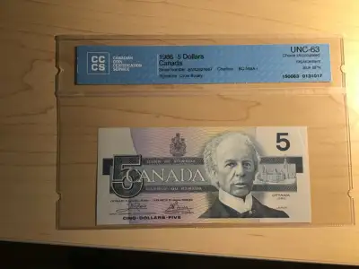 Billet 5$ canadien 1986 ENX, View more