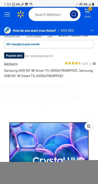 2025 -- Samsung 50" 4K Crytsal UHD Smart TV BOXING WEEK SALE , View more