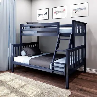 Twin Over Double Wooden Bunk Bed Frame For Sale, View more