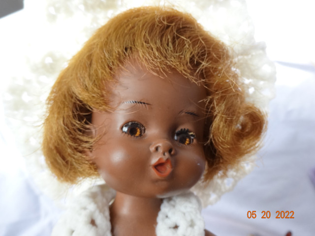 Doll, brown skinned, 12 inch, cutest, dee cee,crochetted outfit in Toys & Games in Kelowna - Image 3