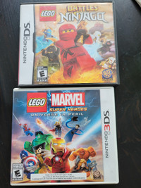 Marvel super heroes and Lefo Ninjago games for DS and 3DS