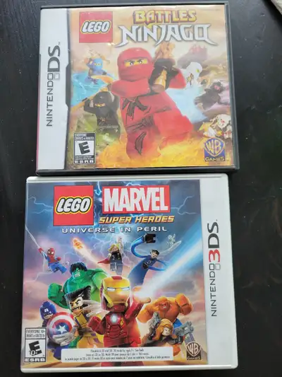 Marvel super heroes and Lefo Ninjago games for DS and 3DS, View more