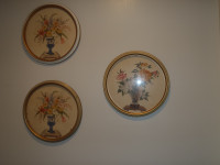 NEW PRICE..5 ANTIQUE ROUND FRAMES & 2 GOLD FRAMES