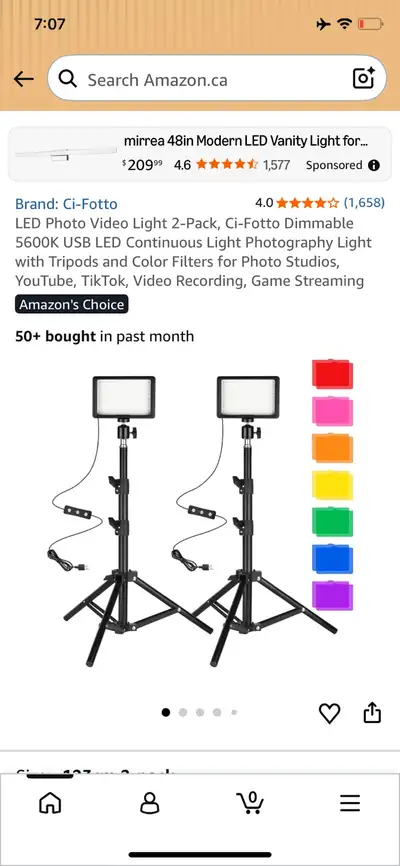 Ci-Fotto LED Photo Video Light 2-Pack, View more