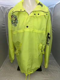 Vintage 80's Elho Freestyle Neon Yellow Ski Snowboard overcoat