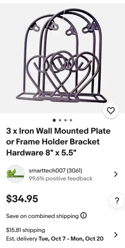 3 Iron wall mounted plates, View more