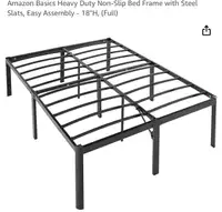 Heavy Duty Non-Slip Bed Frame with Steel Slats, Easy Assembly