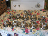 Ten Nanni Stainless Steel Designer Cups Saucers Italy 1980's