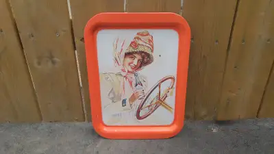 Fair condition vintage tin tray. Some chips and minor dings, dents or scratches. Still nice example...