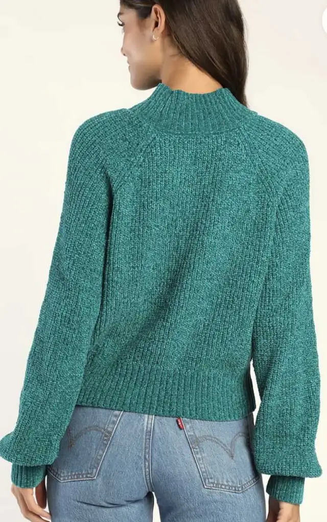 Lulu's Teal Mock Neck Sweater size XS in Women's - Tops & Outerwear in Markham / York Region - Image 4